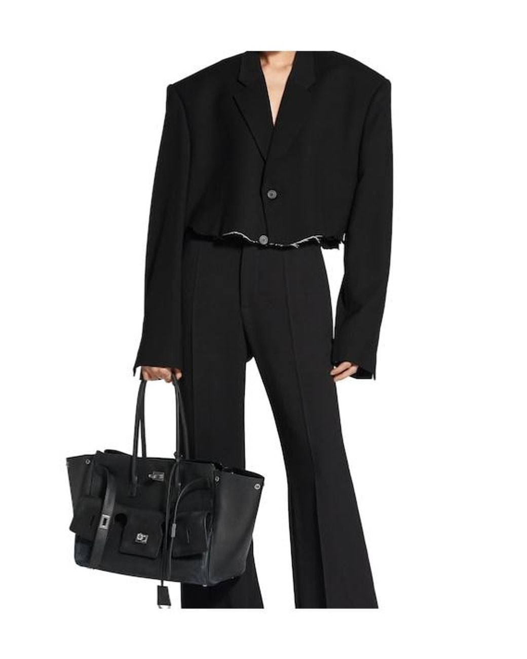 Balenciaga Black Cut-Out Single-Breasted Blazer