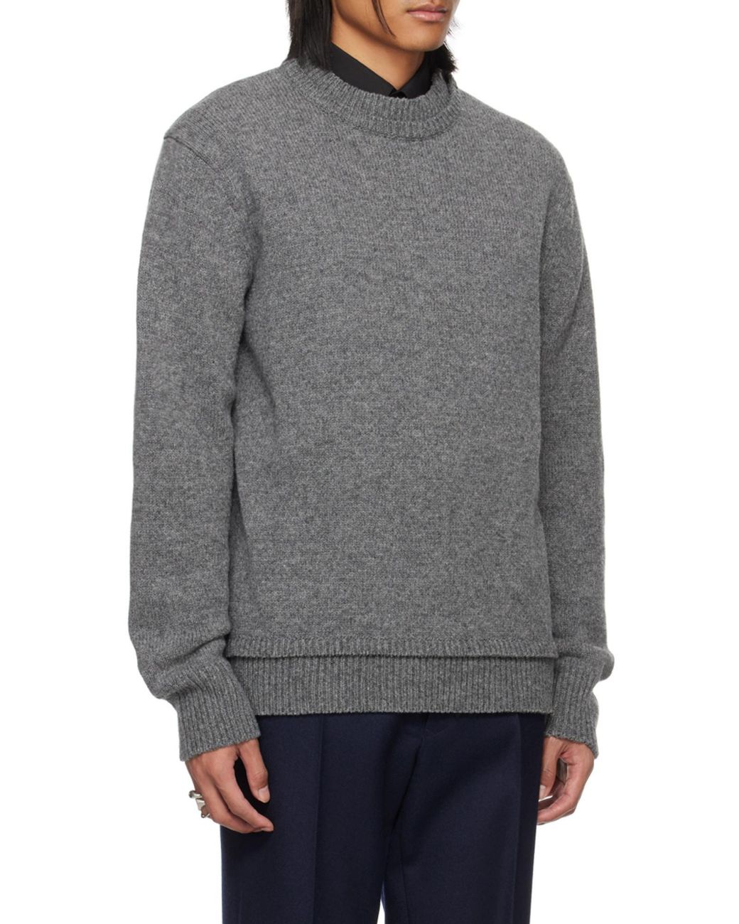 Maison Margiela Gray Classic Crewneck Jumper for men