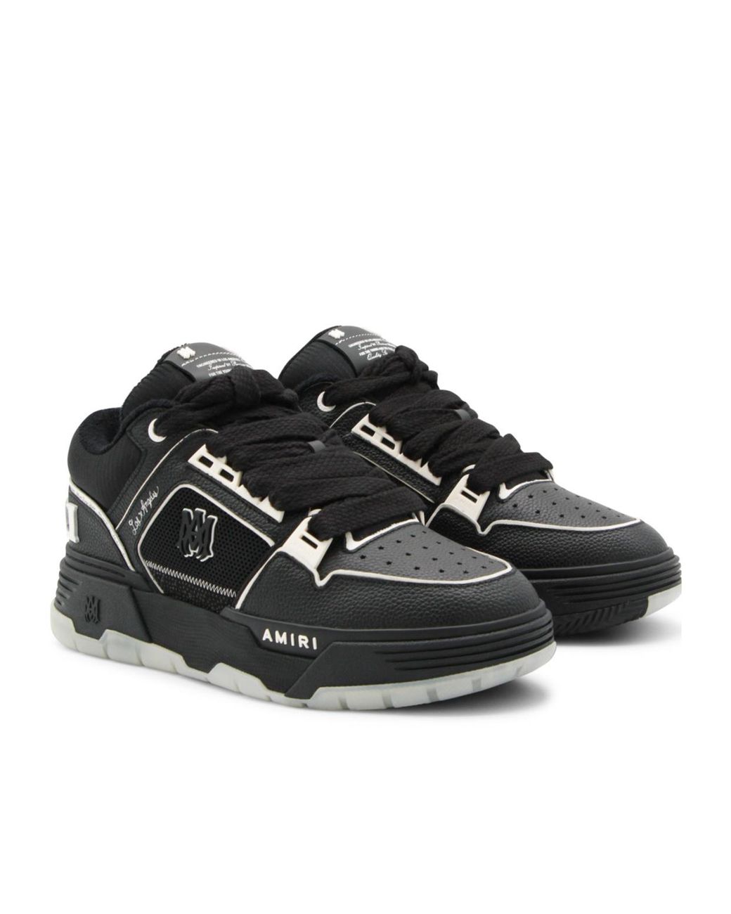 Amiri Black Ma-1 Leather Mesh Sneakers for men