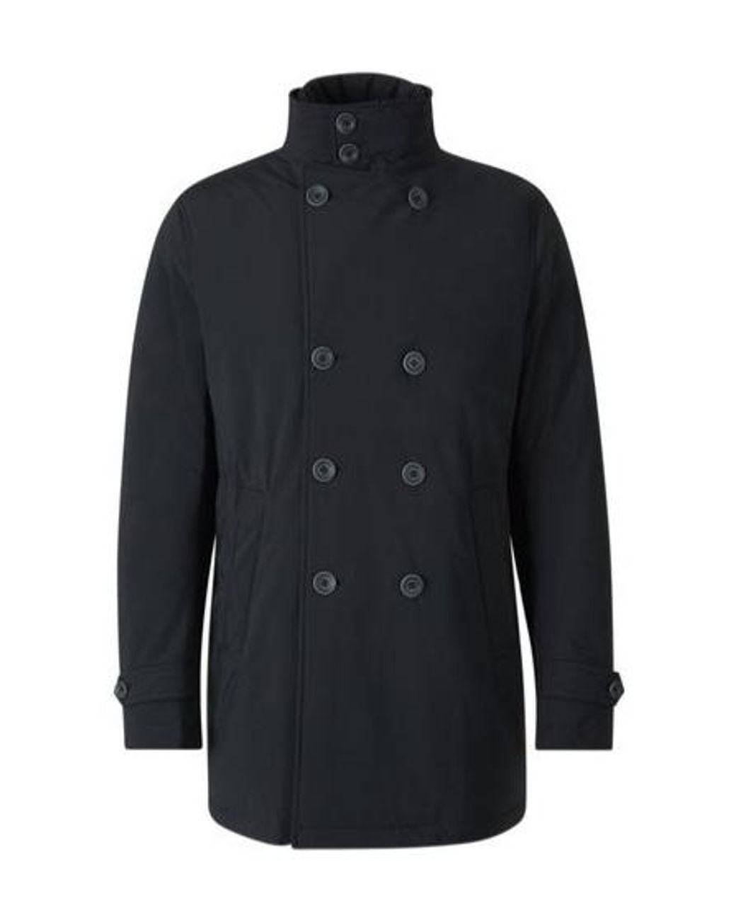 Herno Blue Double-Breasted Trench Coat for men