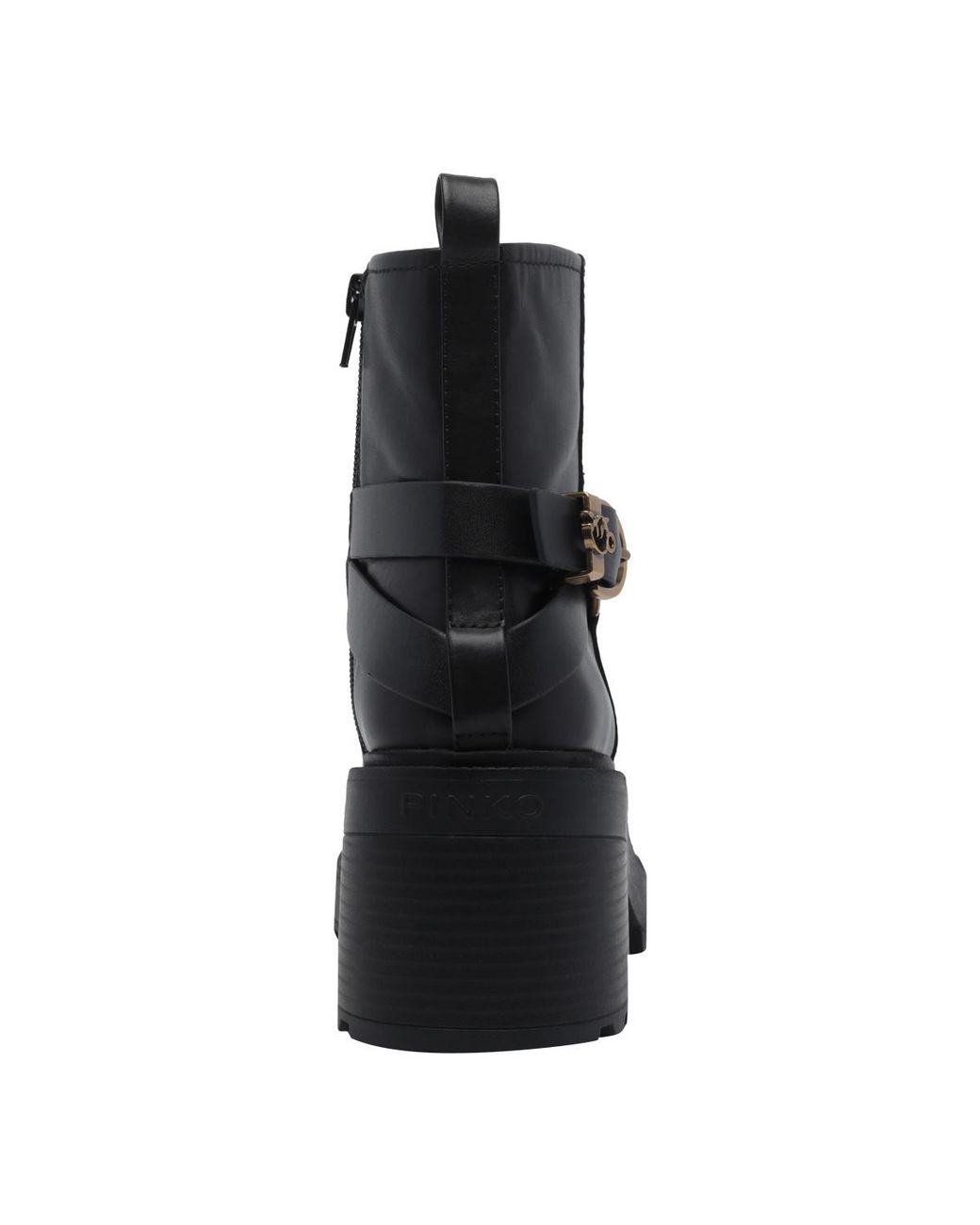 Pinko Black Logo Buckle Fastened Heeled Boots