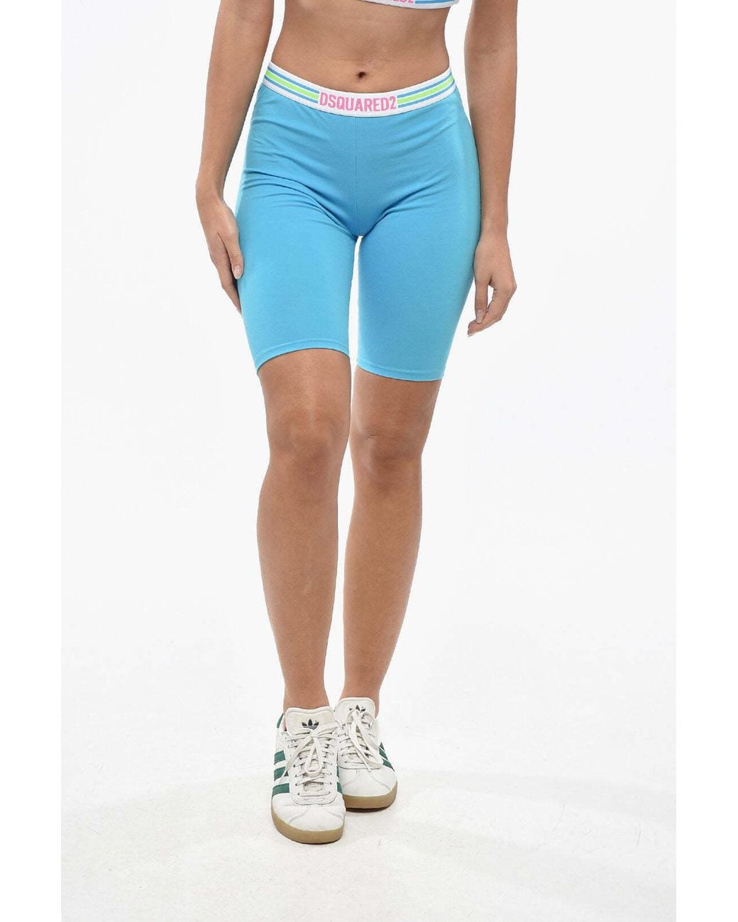 DSquared² Blue Elastic-Waist Cycling Shorts