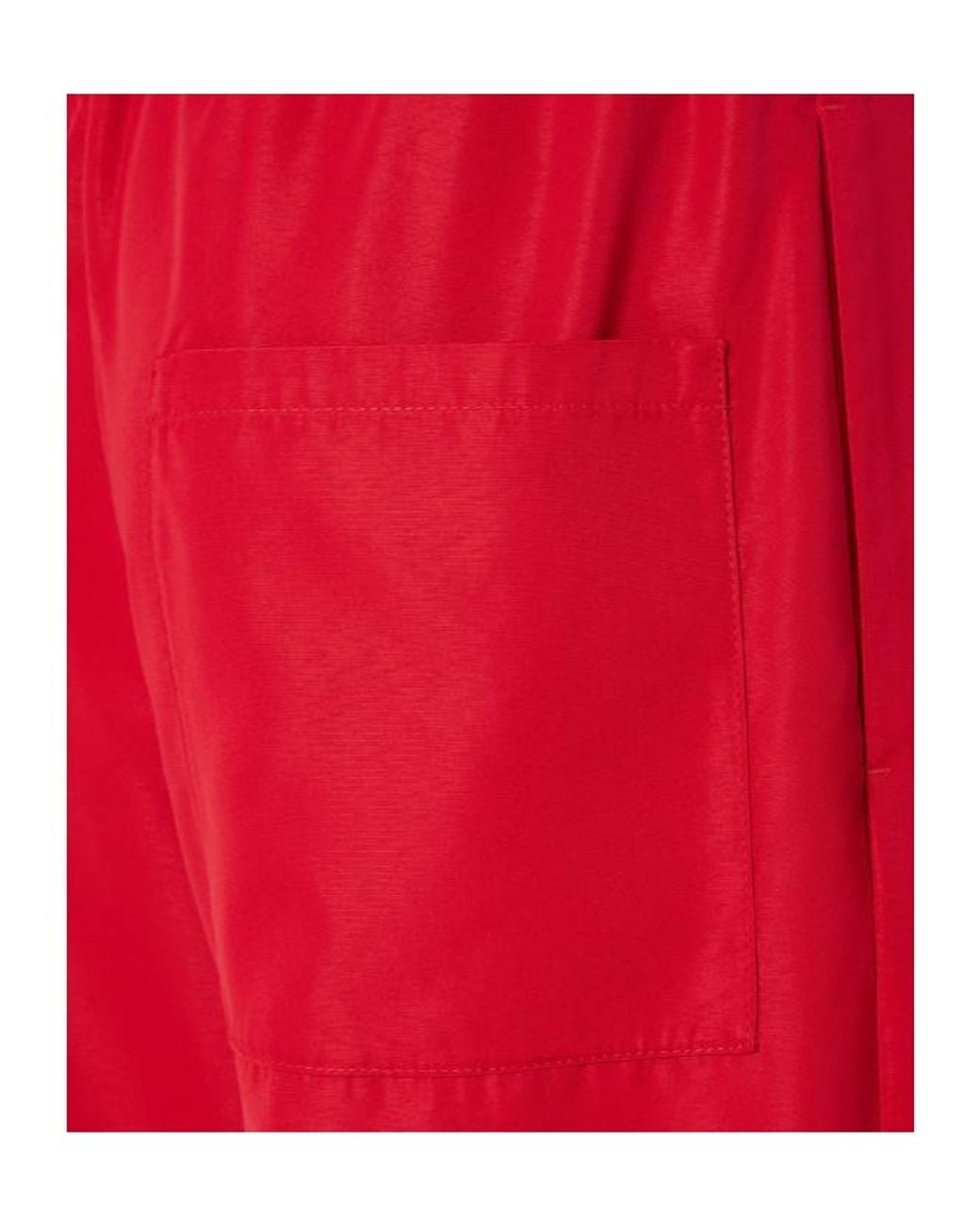 Fendi Red Elasticated Wide-Leg Trousers