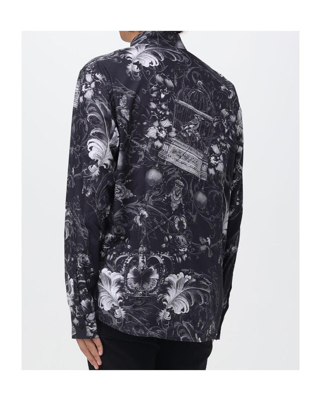 Versace Jeans Blue Couture Patterned Long-Sleeved Shirt for men