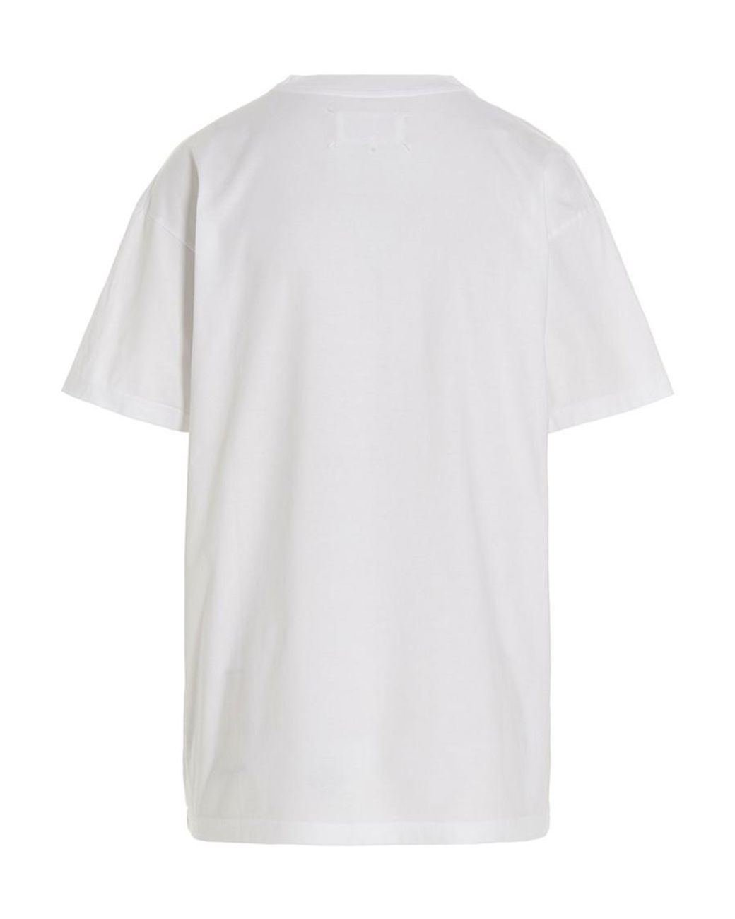 Maison Margiela White Logo Detailed Crewneck T-Shirt
