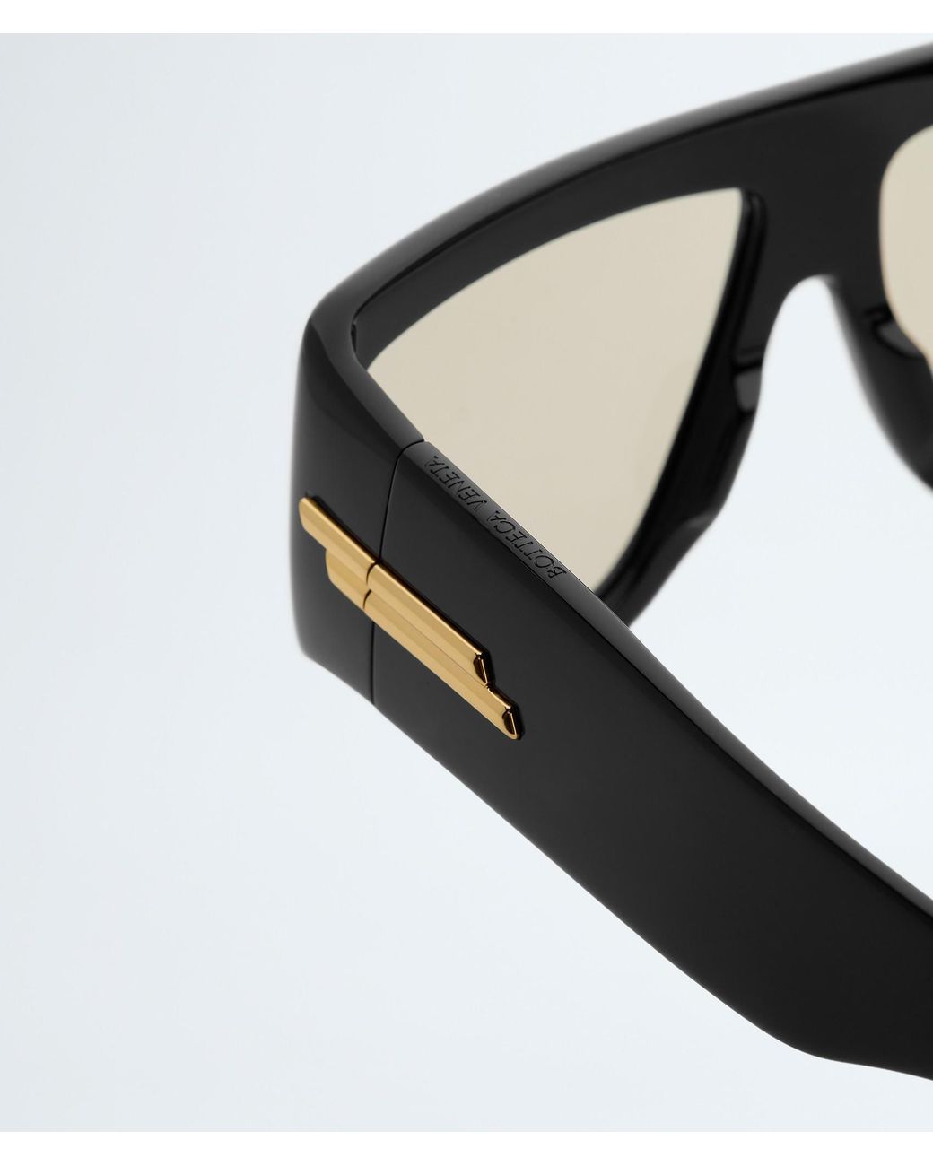 Bottega Veneta Black Classic Shield Sunglasses