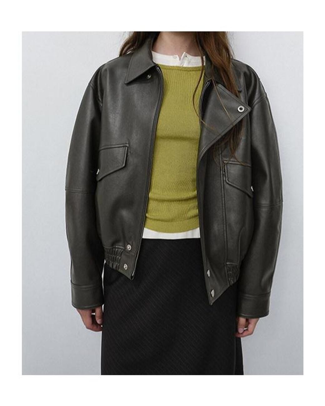 DUNST Blue Faux Leather Bomber Jacket for men
