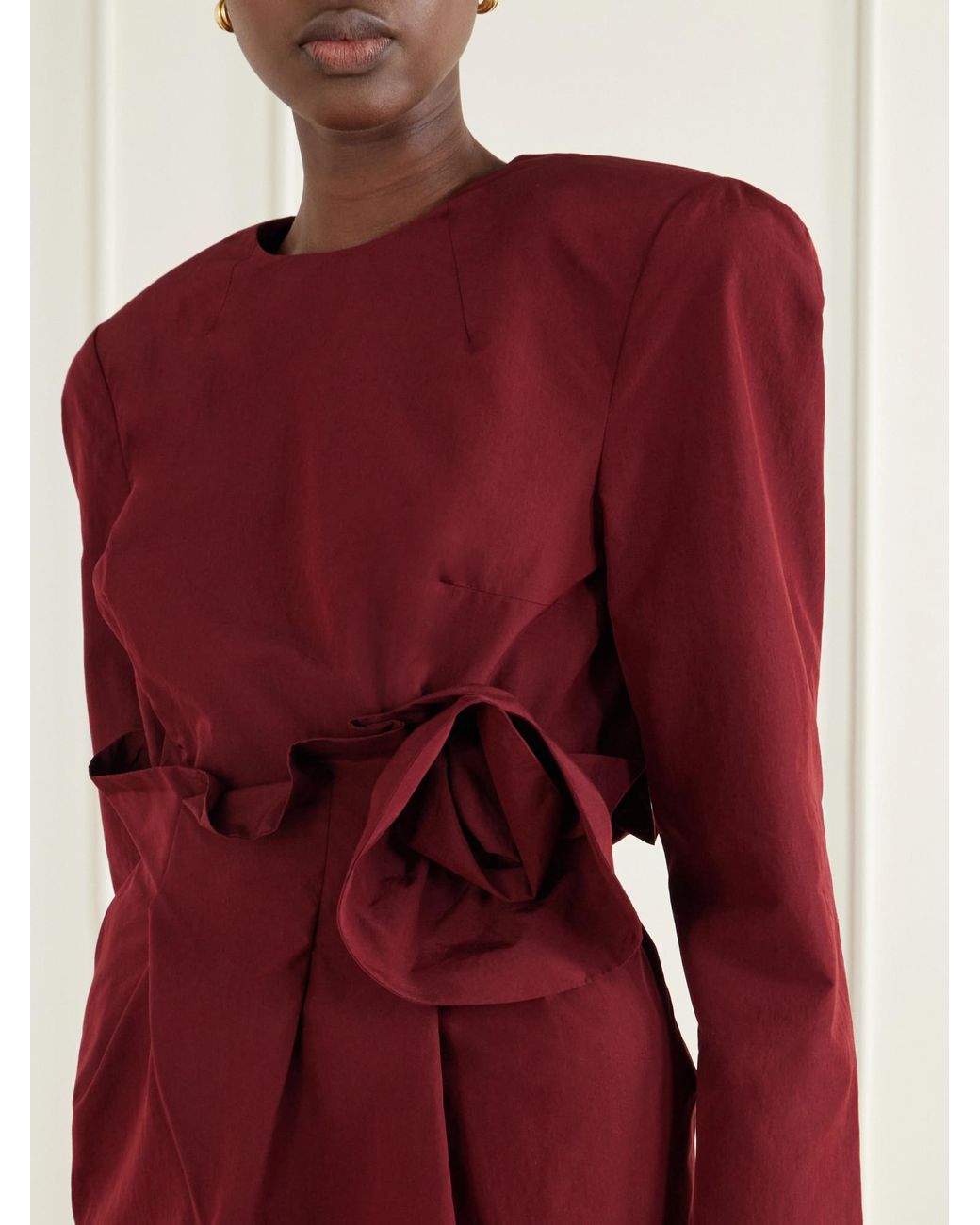 Magda Butrym Red Floral-Appliquéd Mini Dress
