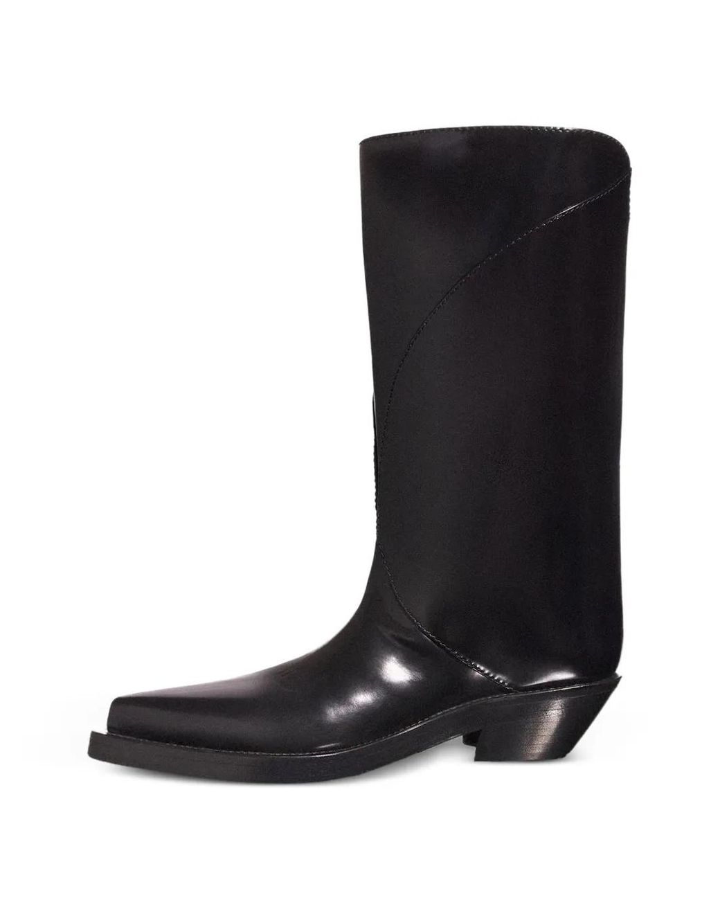 Mugler Black Pointed Leather Boots