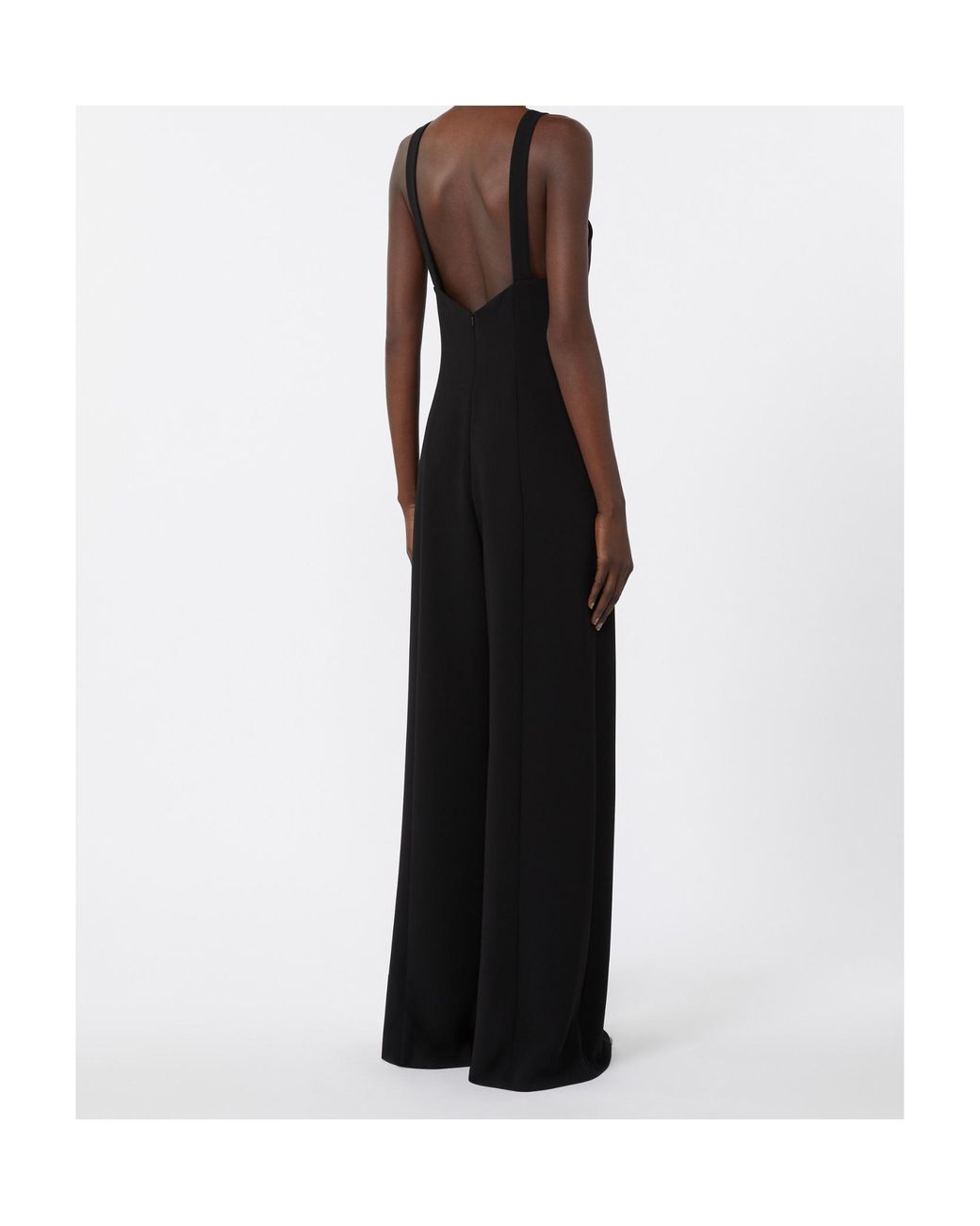 Max Mara Black Pianoforte Estro Bow Detailed Sleeveless Jumpsuit