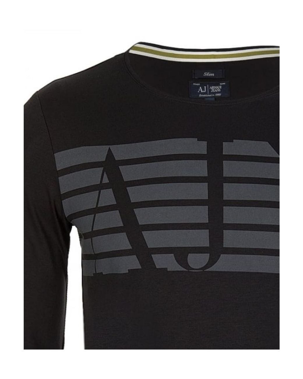 Armani Jeans Black Logo Details T-Shirt for men