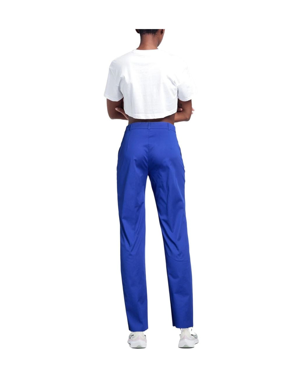 Max Mara Blue Plain Colour Casual Trousers