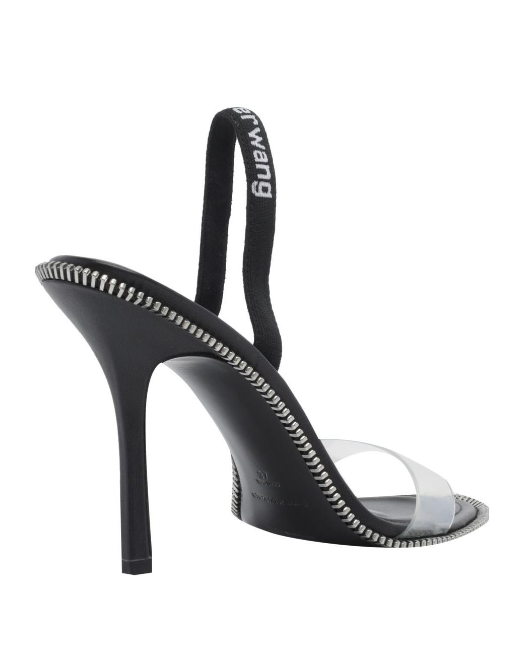 Alexander Wang White Logo Strass Heeled Sandals