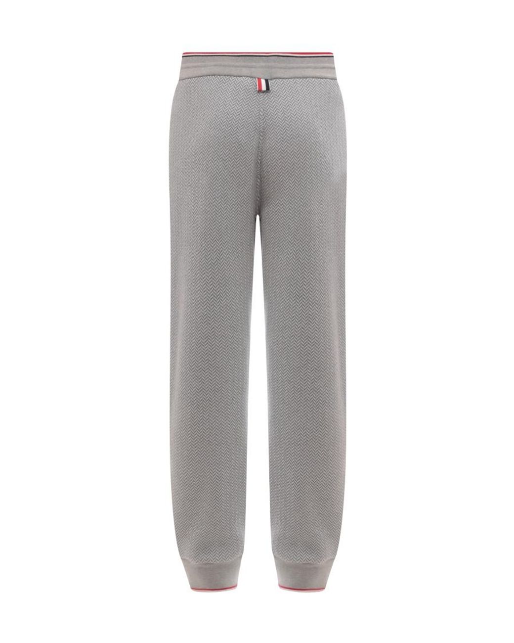 Thom Browne Gray Logo Patch Drawstring Track Pants for men