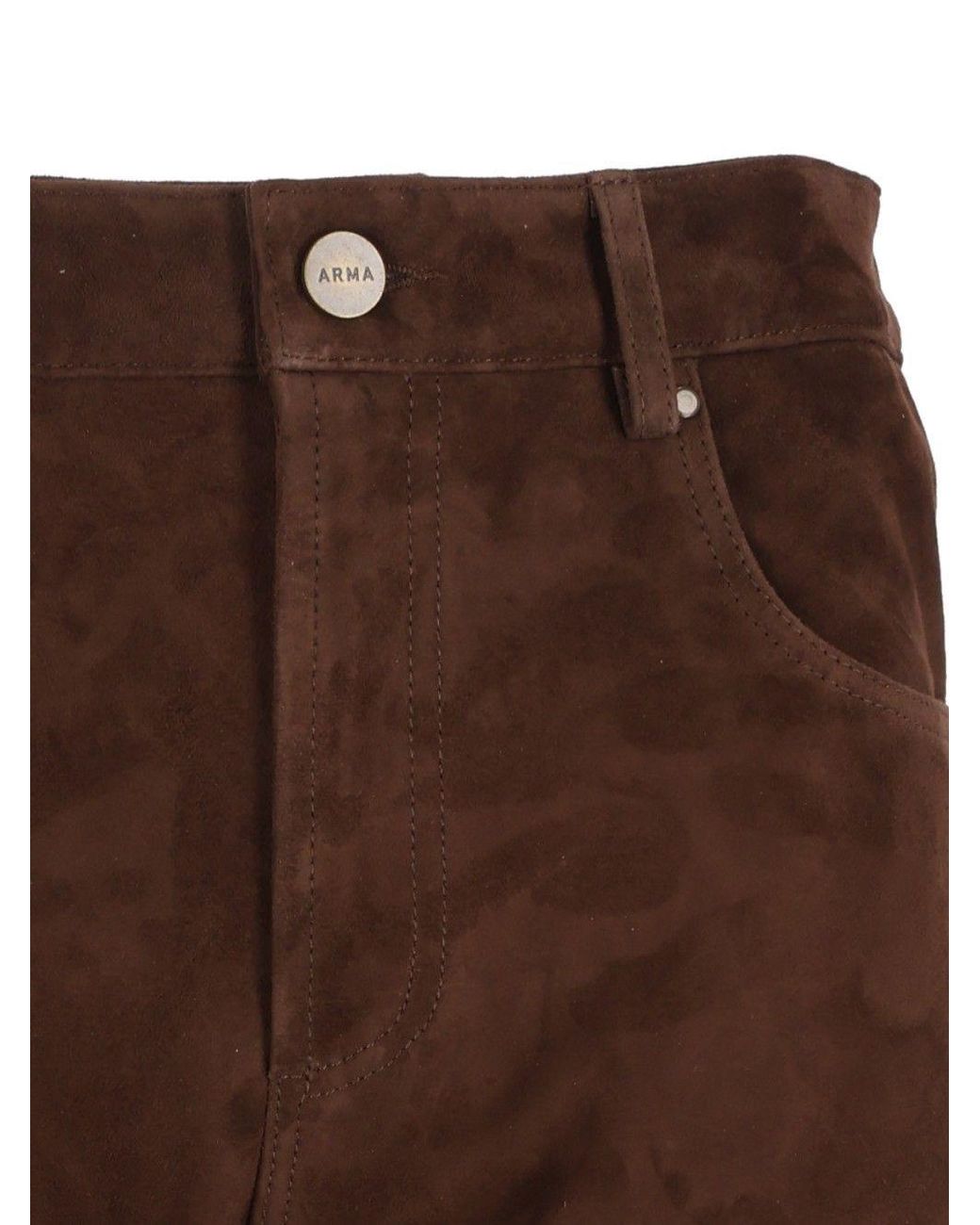 Arma Brown Jean Suede Flared Pants