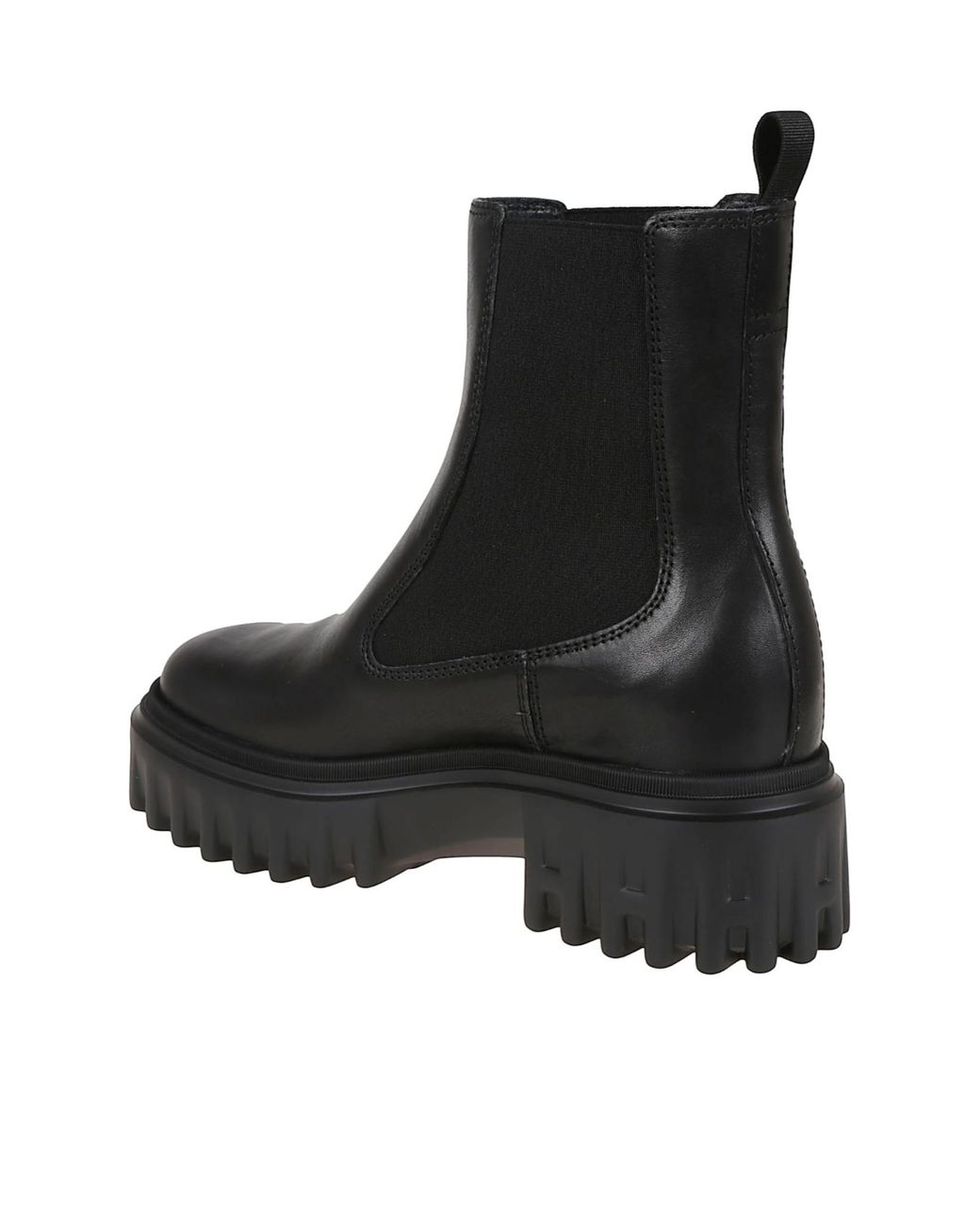 Hogan Black Slip-On Heeled Boots