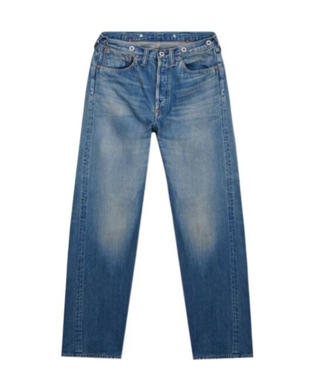A.PRESSE Blue No.22 Washed Wide Denim Pants for men