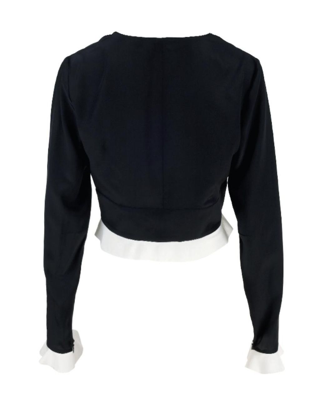 RED Valentino Black V-Neck Blouse