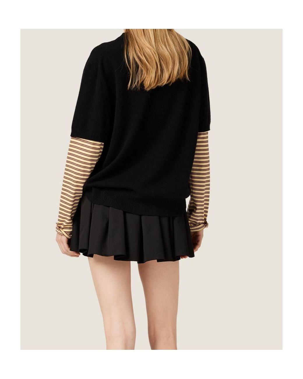 Miu Miu Black Cashmere And Jersey Sweater