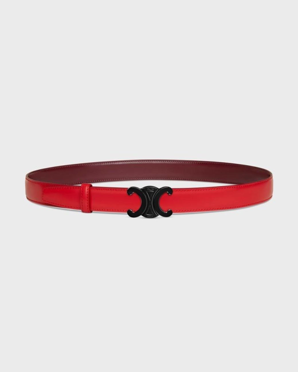 Céline White Triomphe Buckle 25 Mm Reversible Belt