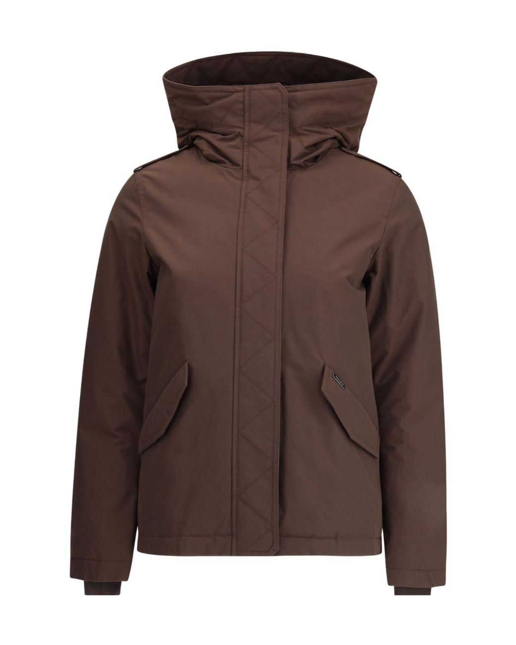 Woolrich Brown Long-Sleeved Hooded Parka