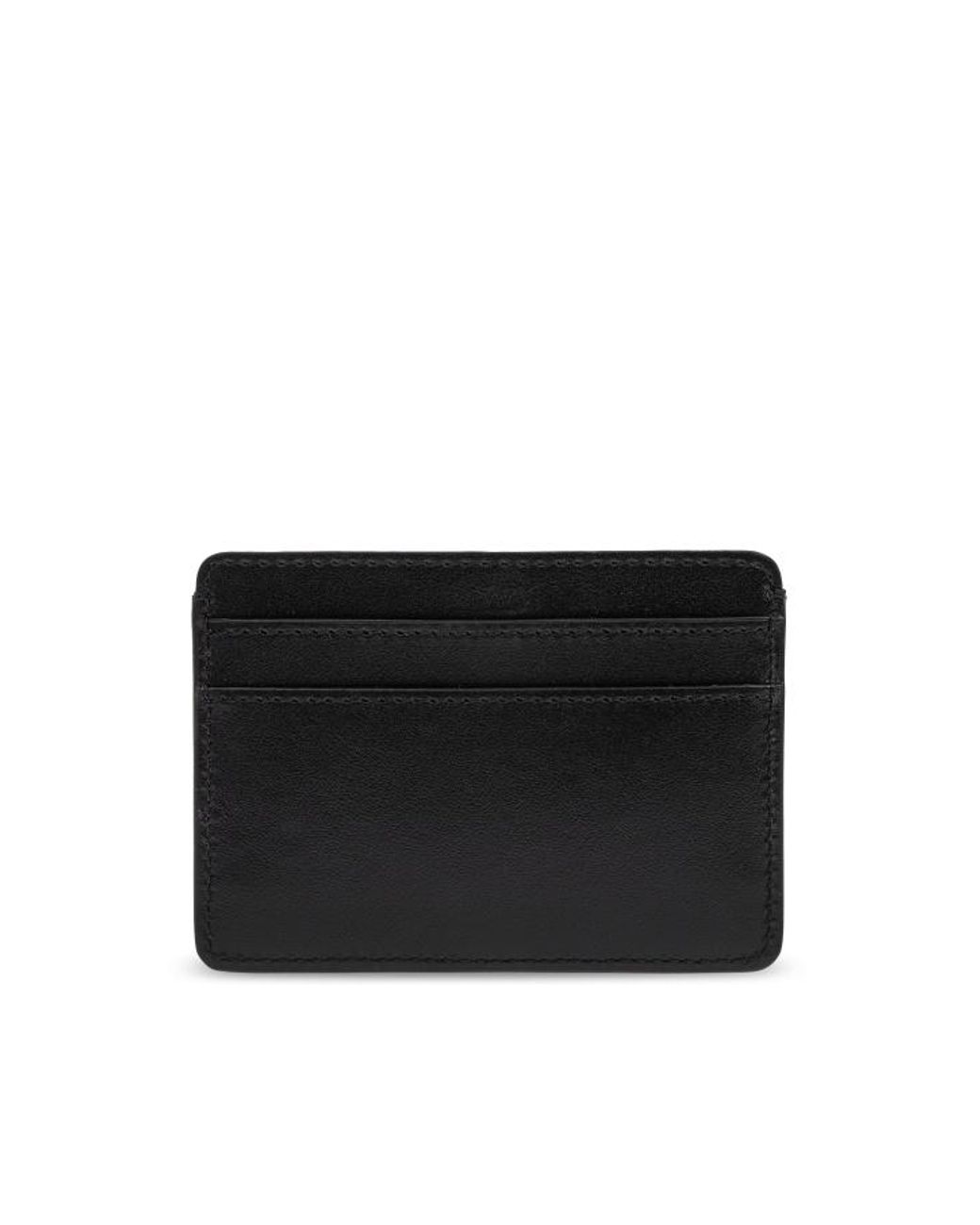 Versace Black Logo-Lettering Card Holder