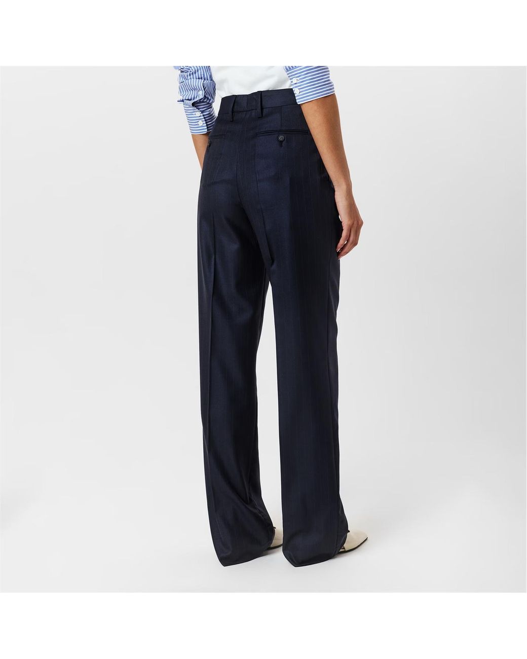 Prada Blue Casual Pants With Belt Loops