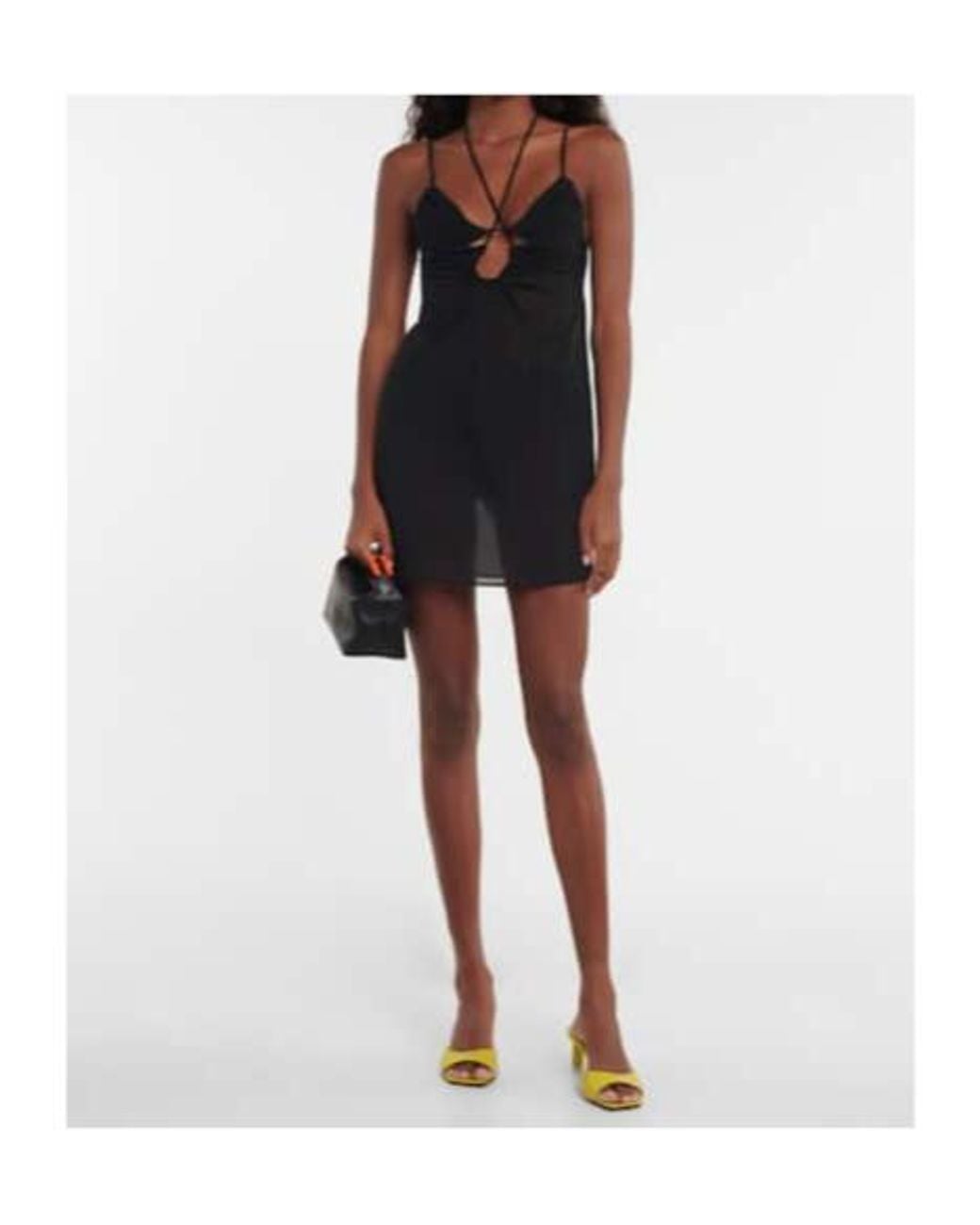 Nensi Dojaka Black Cutout Halterneck Minidress
