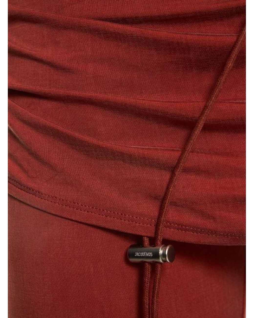 Jacquemus Red Le Pantalon Espelho Cupro Wide Pants