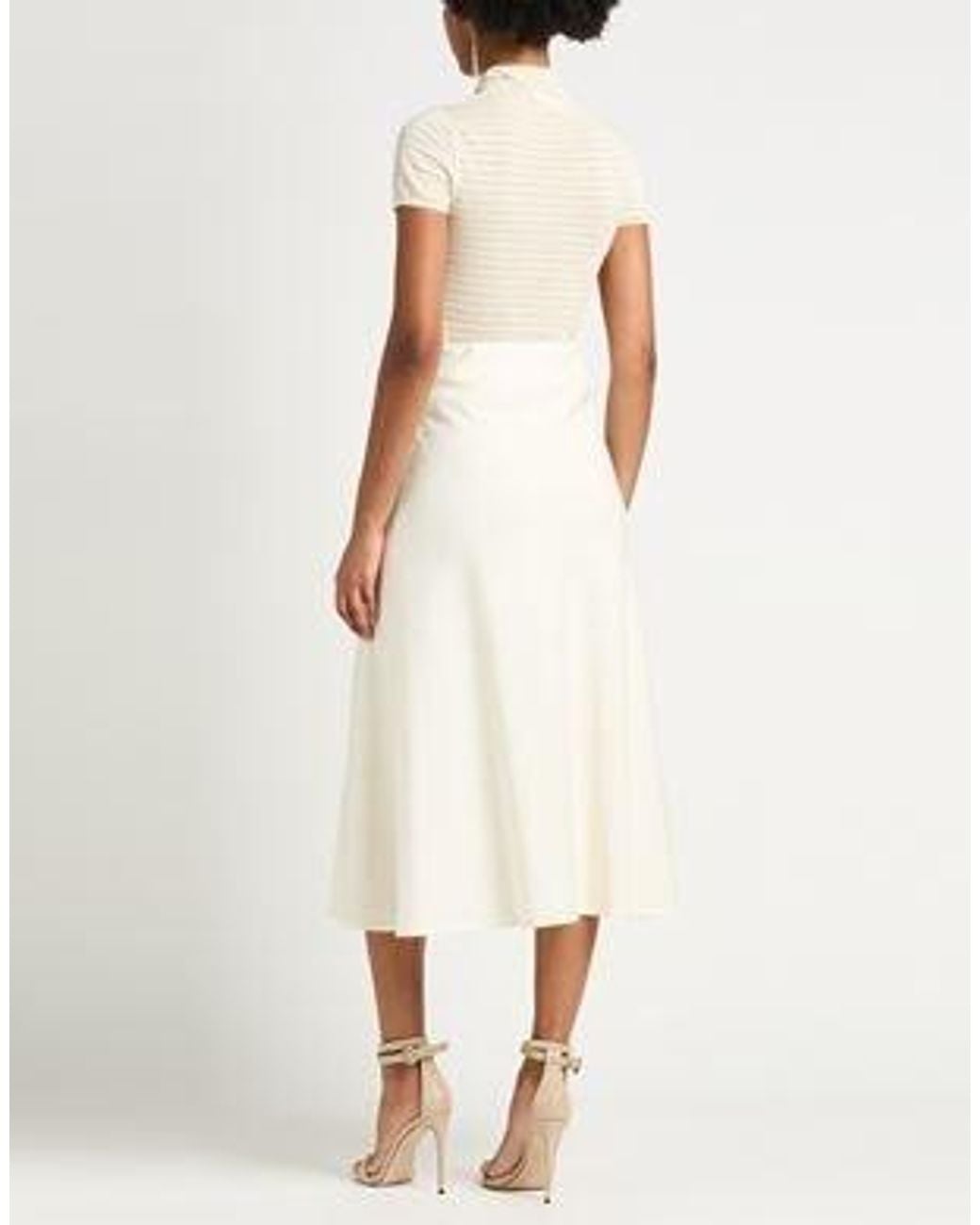 Brunello Cucinelli White Minimalist Stylish Comfortable Stretch A-Line Skirt