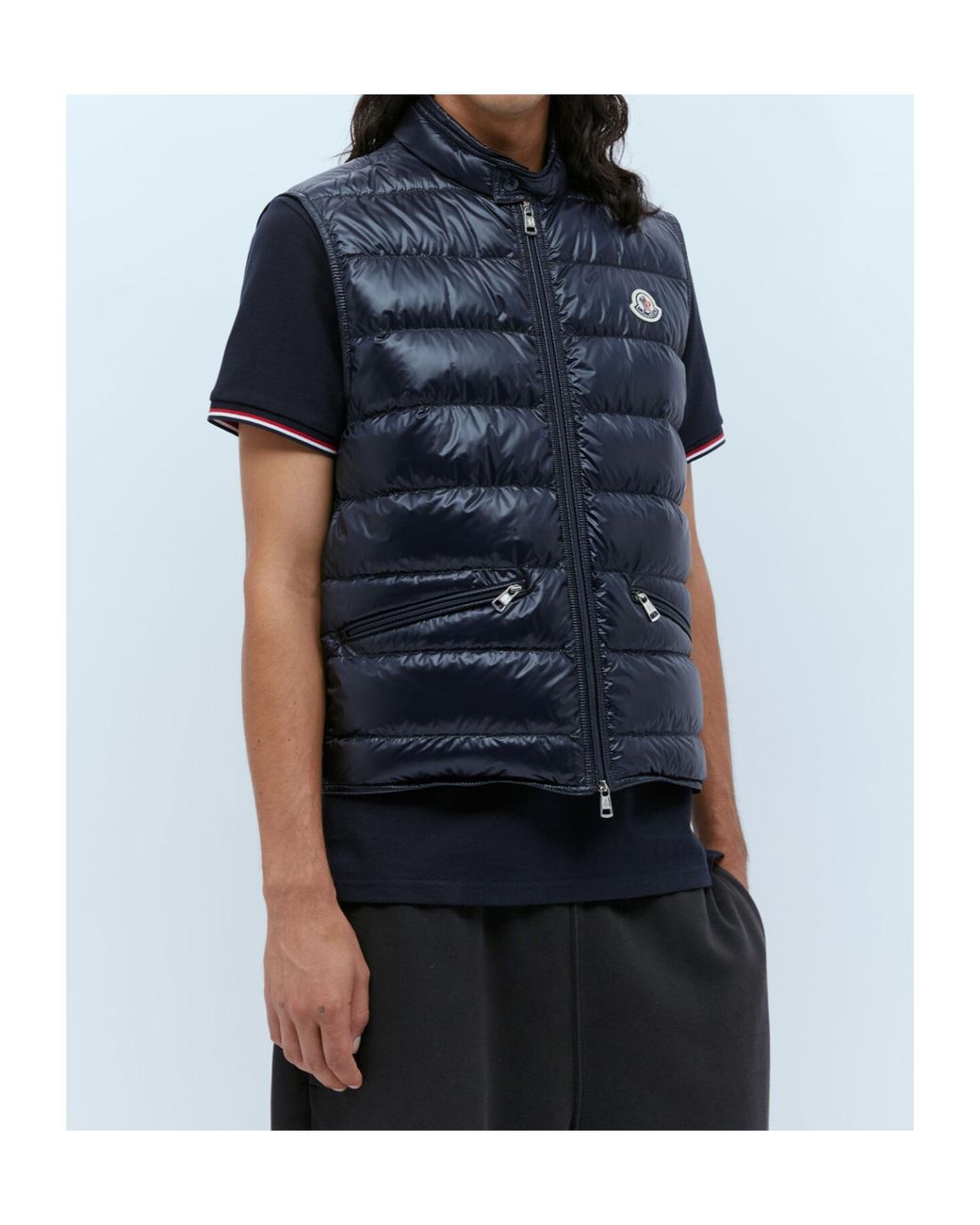 Moncler Blue Vests for men