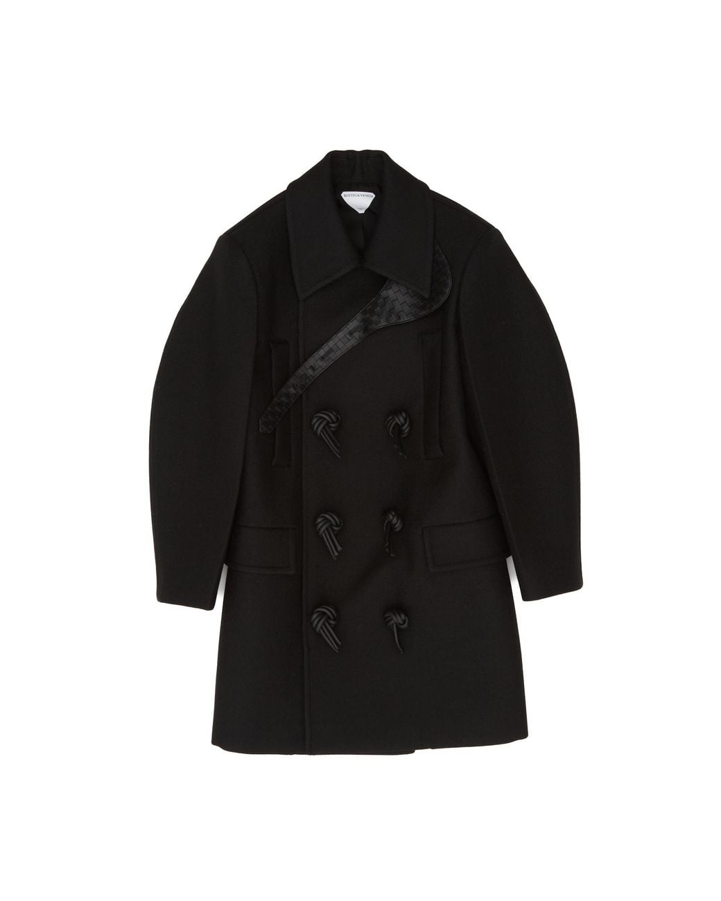 Bottega Veneta Black Wool And Mohair Gabardine Coat