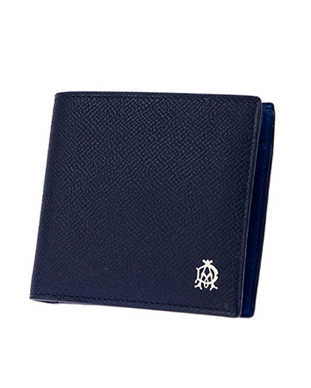 Dunhill Blue Logo Double Fold Wallet for men