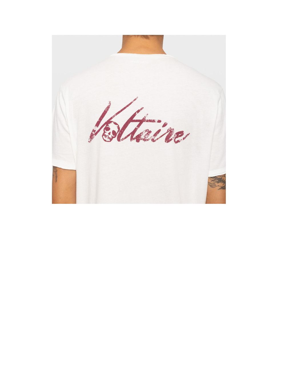 Zadig & Voltaire White Monastir Notched T-Shirt for men