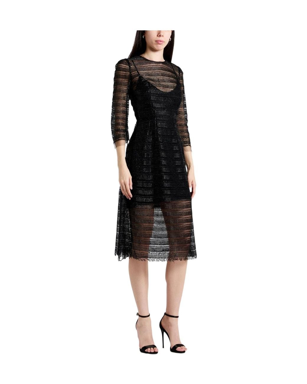 Dolce & Gabbana Gray Midi Dress Viscose, Polyamide
