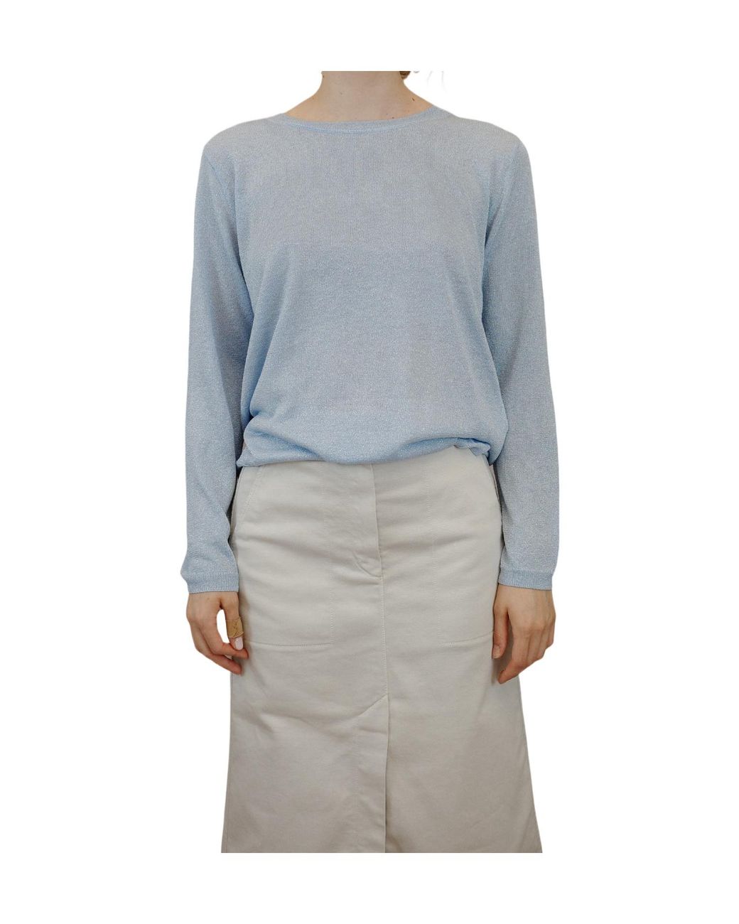 iBlues Blue Crew Neck Long Sleeve Sweater