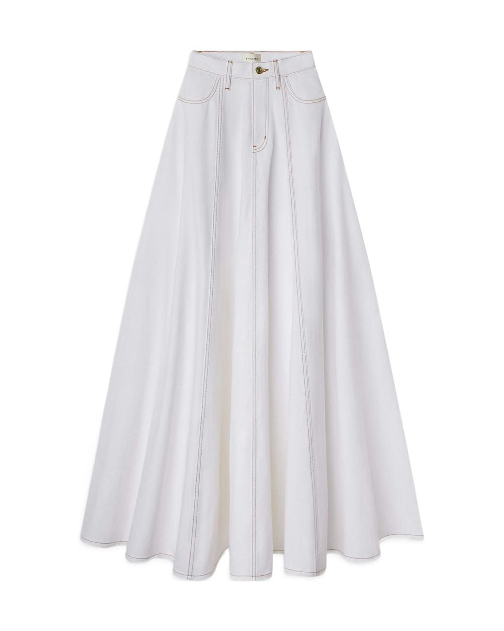 FRAME White High Waist Denim Skirt