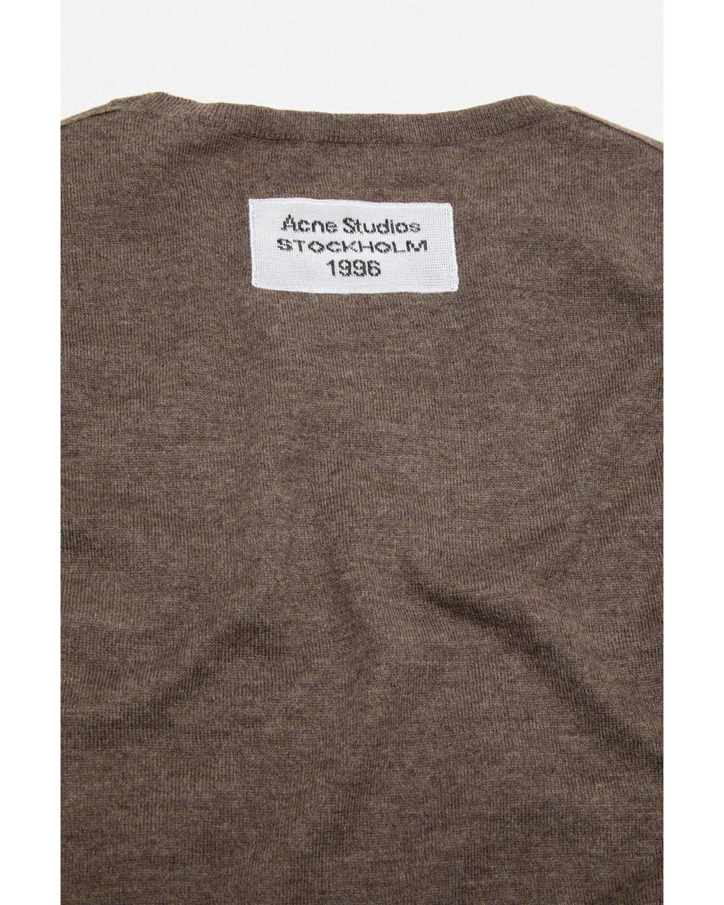 Acne Brown Logo Patch Crewneck Jumper for men