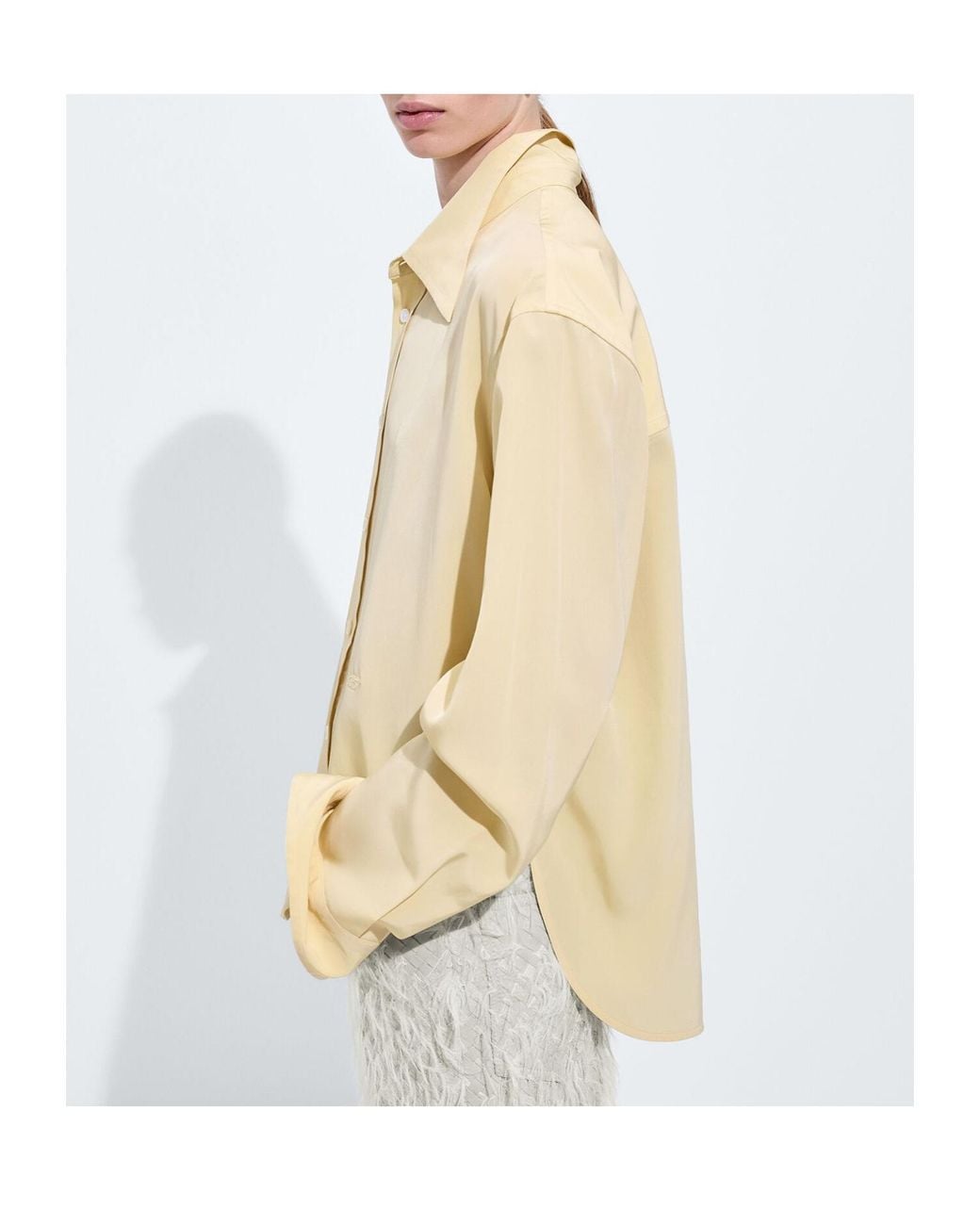 Bottega Veneta Natural Silk And Viscose Toile Shirt