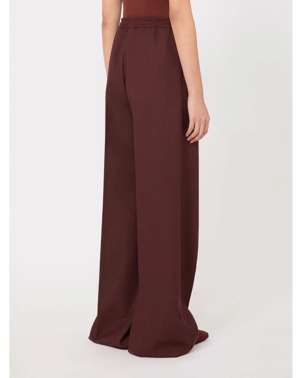 Max Mara Purple Slalom Drawstring Wide-Leg Pants