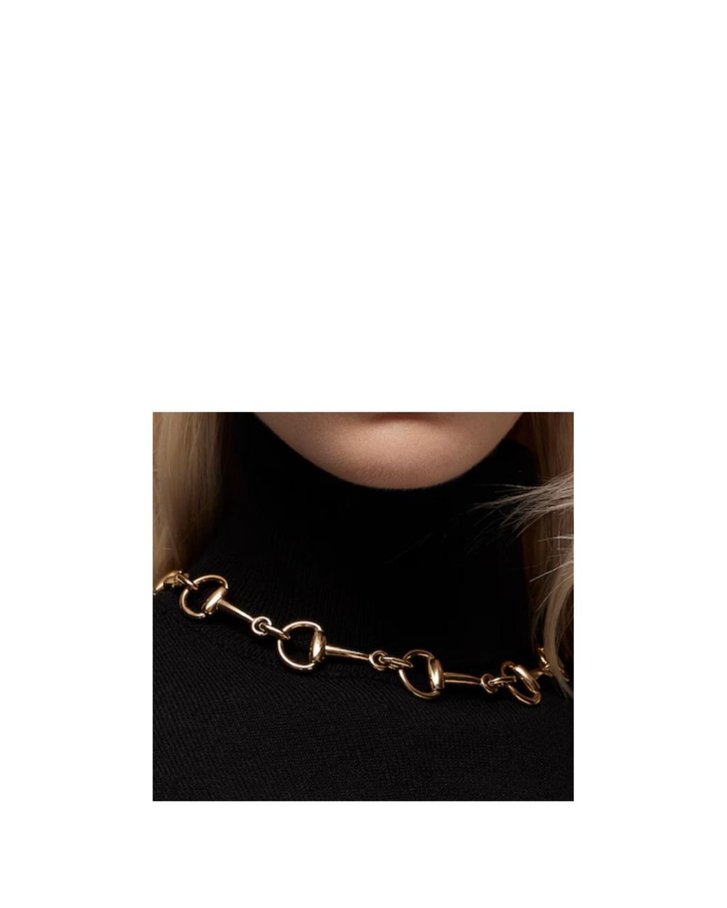 Gucci Metallic Horsebit Motif Necklace