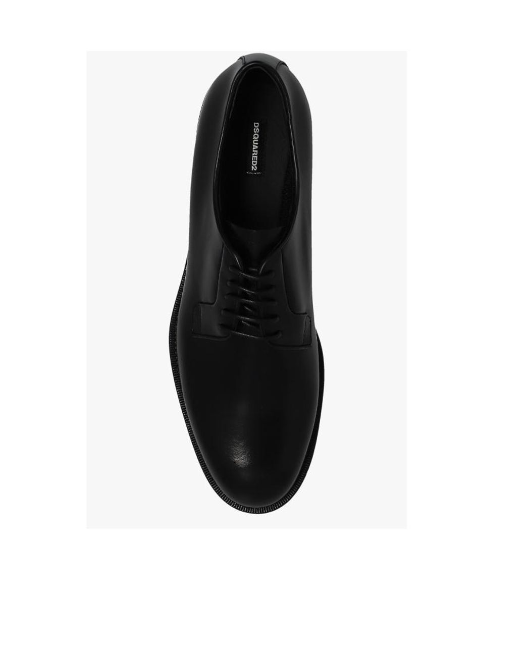 DSquared² Black Polished-Finish Lace-Up Derby Shoes for men