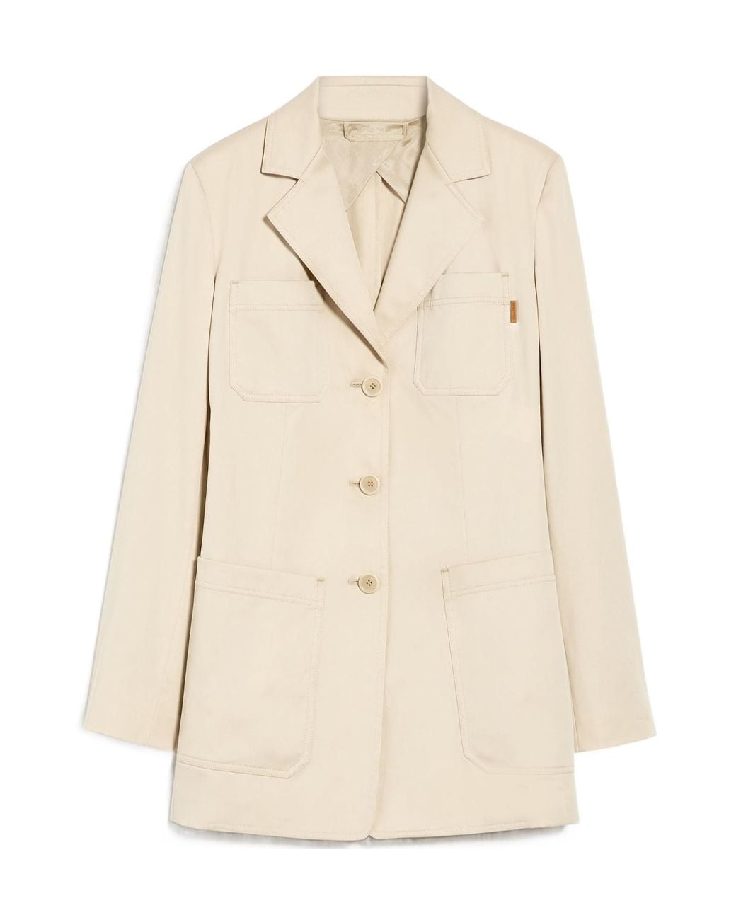 Max Mara Natural Single-Breasted Long-Sleeved Blazer