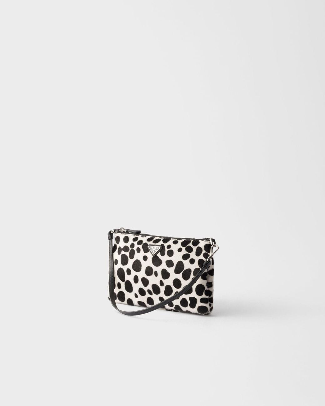 Prada White Printed Calf Hair Smartphone Pouch