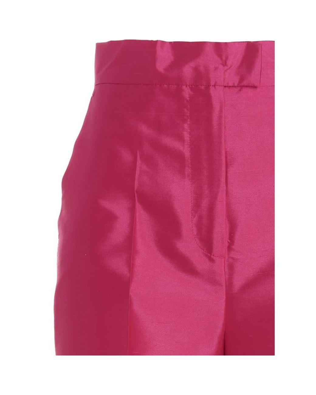 Max Mara Red Silk Quarter Pants