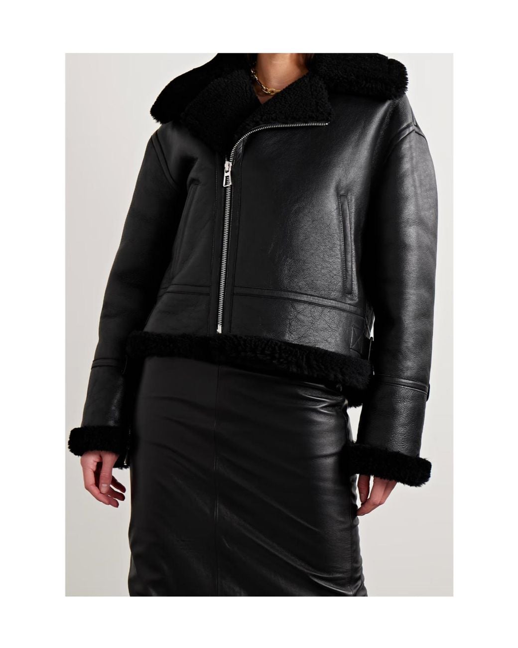 Nili Lotan Black Patchwork Wool Fur
