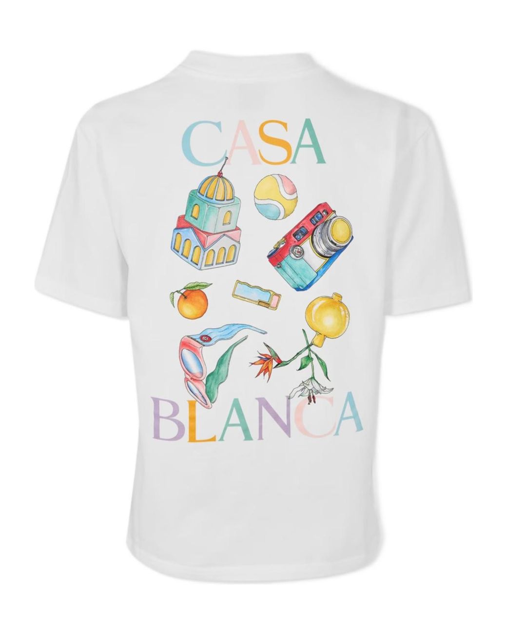 Casablanca White Round-Neck Printed T-Shirt