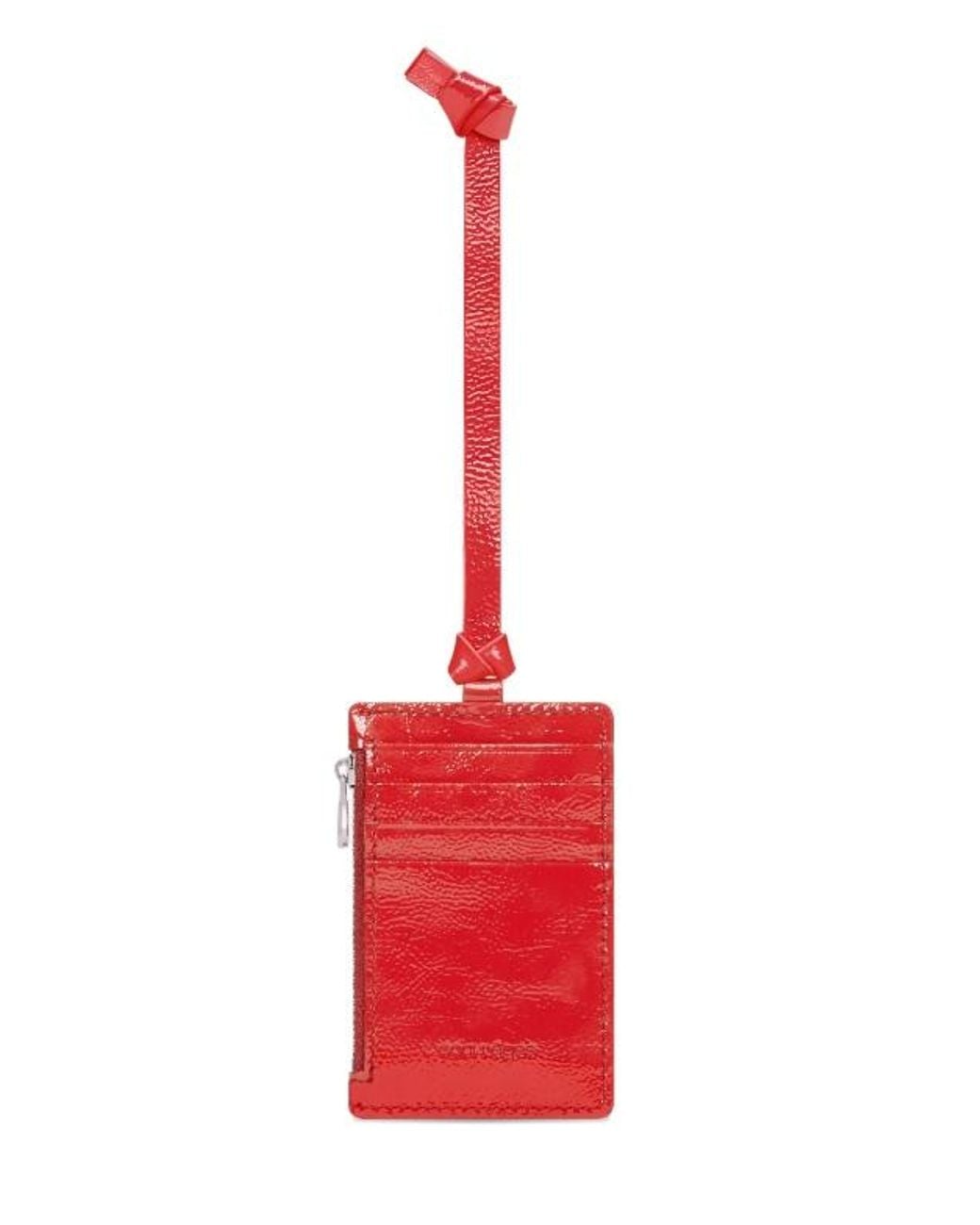 Courreges Red Naplack Zip Card Holder for men