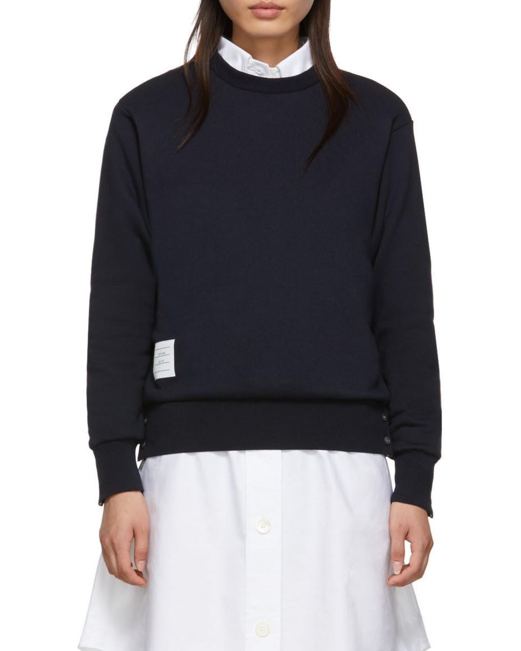 Thom Browne Blue Rwb-Striped Crewneck Sweatshirt