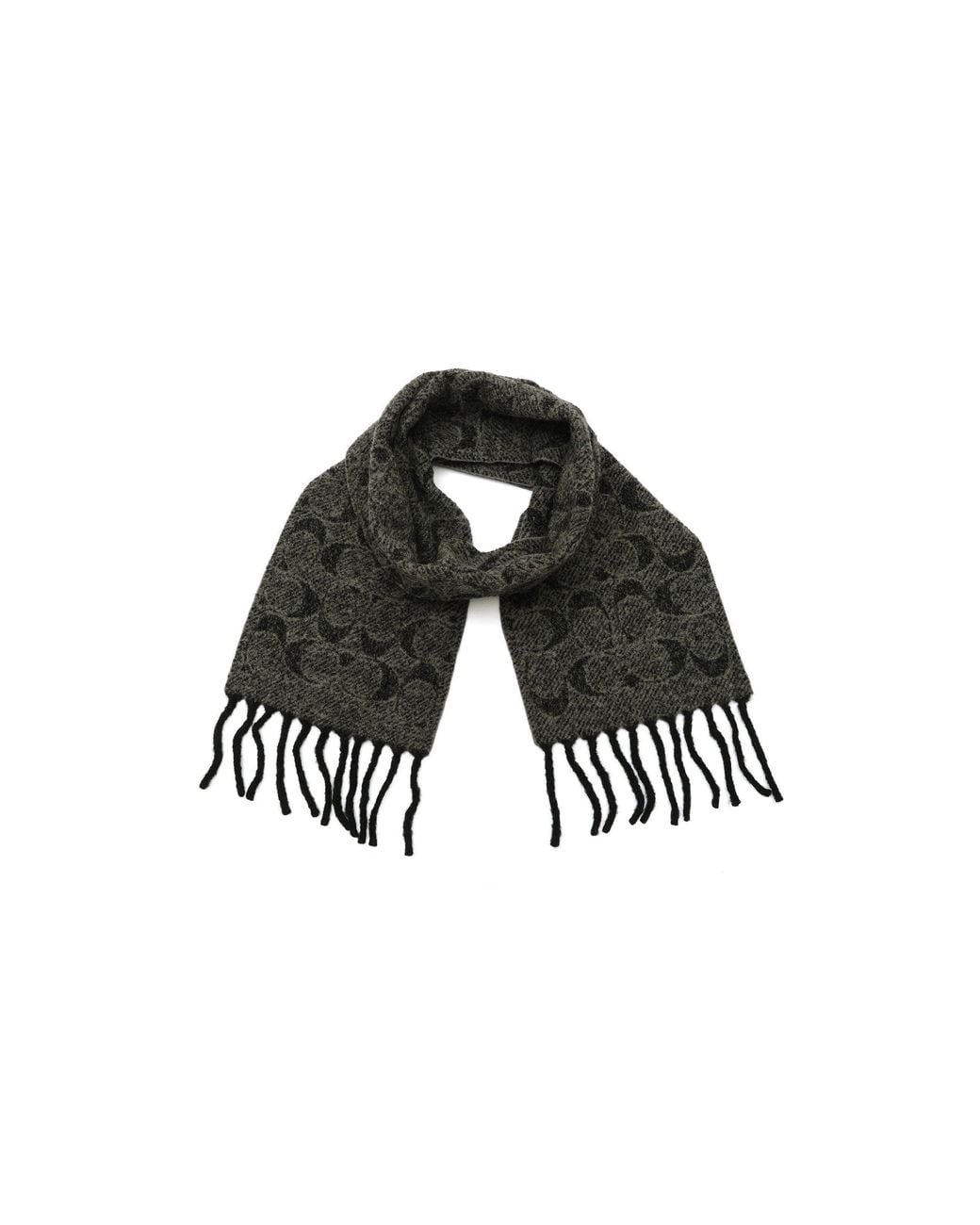 COACH Black Jacquard Long Scarf